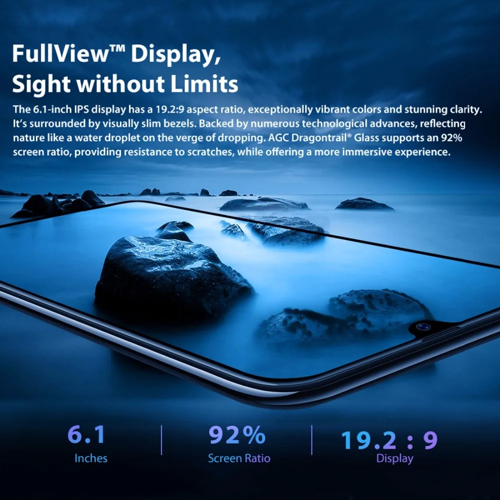  Blackview A60 Smartphone Android GO 8.1 4080mAh Battery 19:9 6.1 inch dual Camera 1GB RAM 16GB ROM 