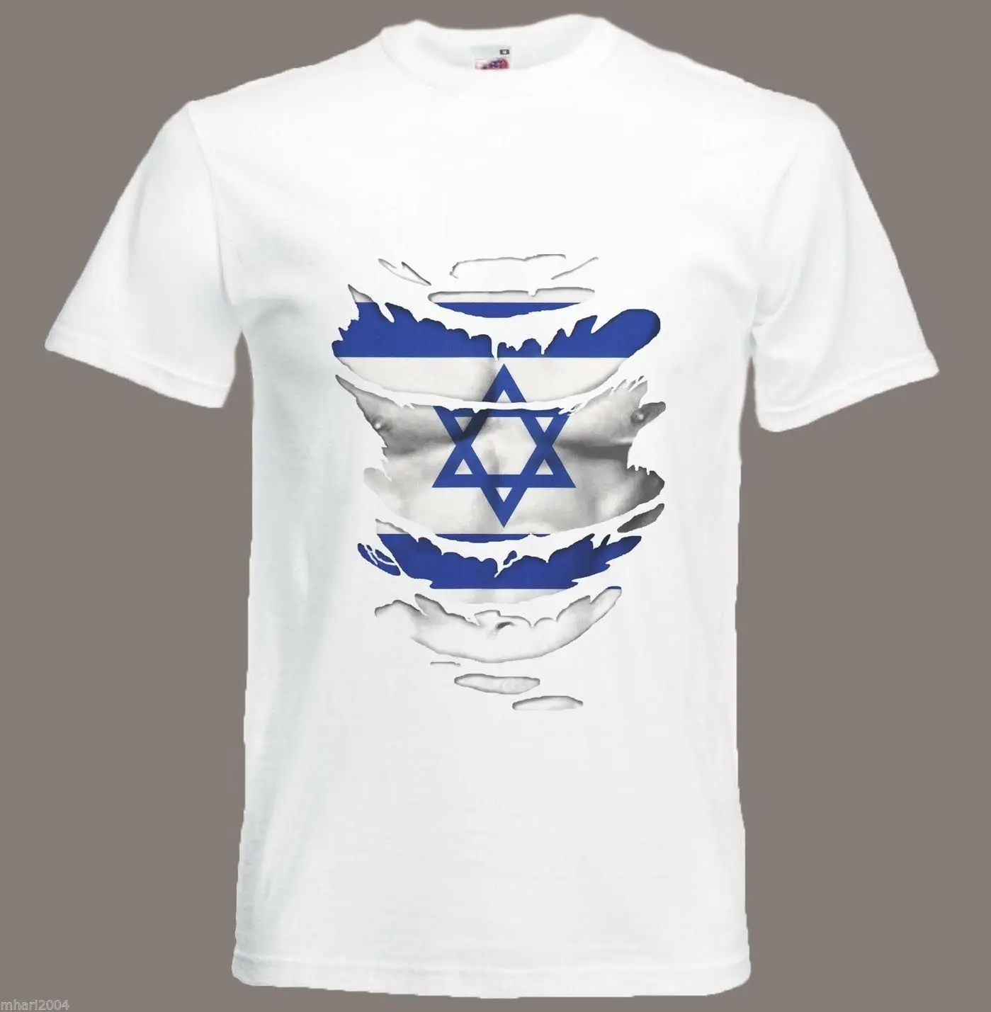 Рваная Футболка с принтом Israel Размеры S-XXXL | Мужская одежда