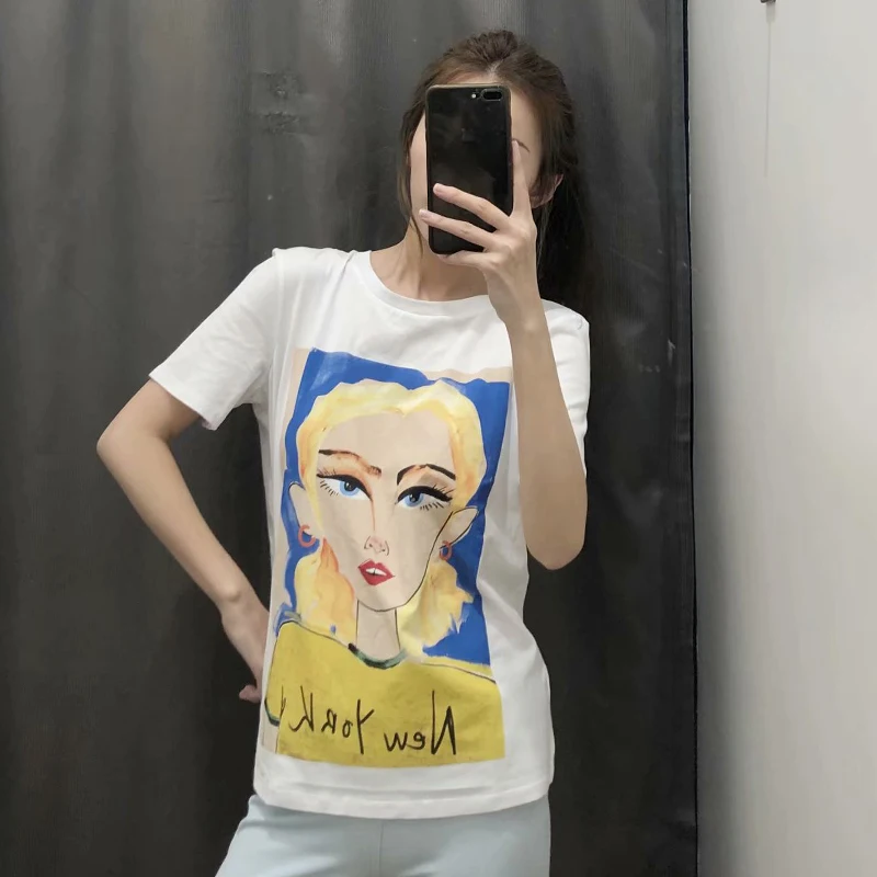 Новая хлопковая Летняя женская Футболка Harajuku Эстетическая Сексуальная Печать с