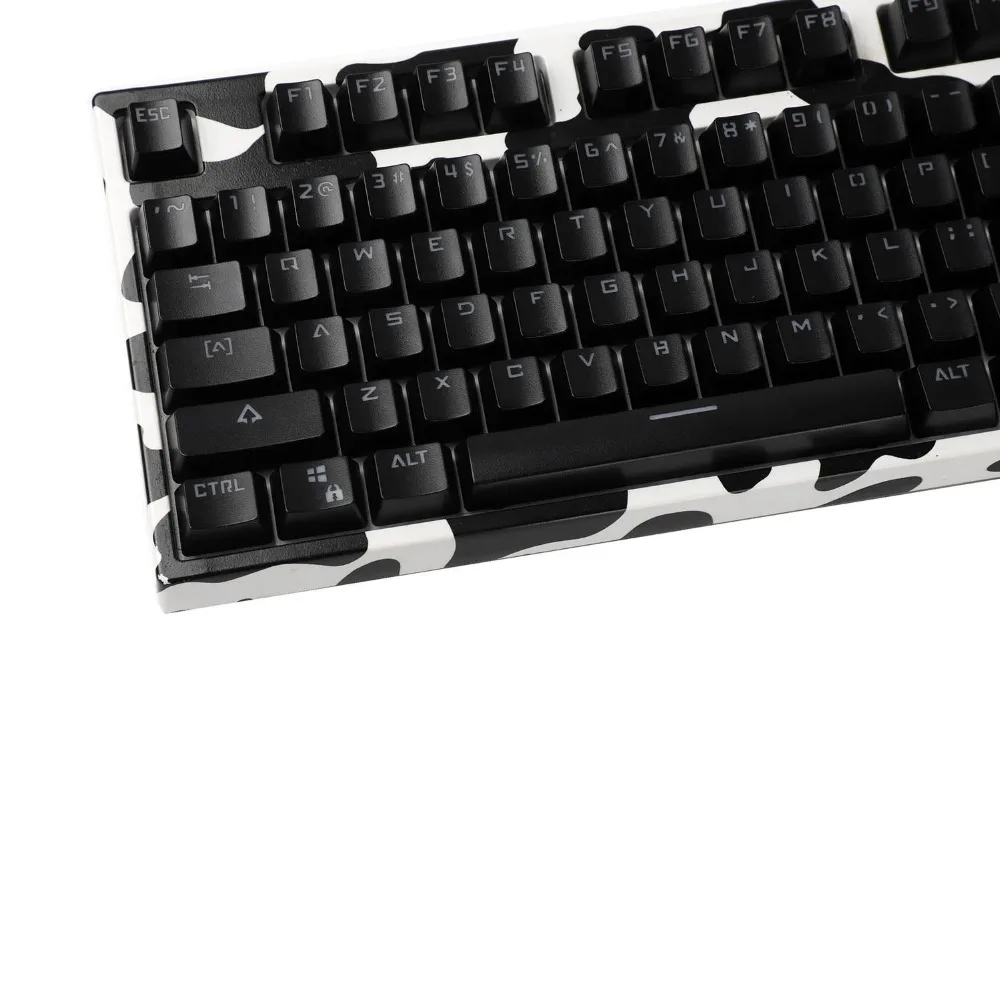 ABS черный белый двойной снимок 104 блеск через полупрозрачные с подсветкой колпачки OEM профиль топ-печатный для MX механическая клавиатура