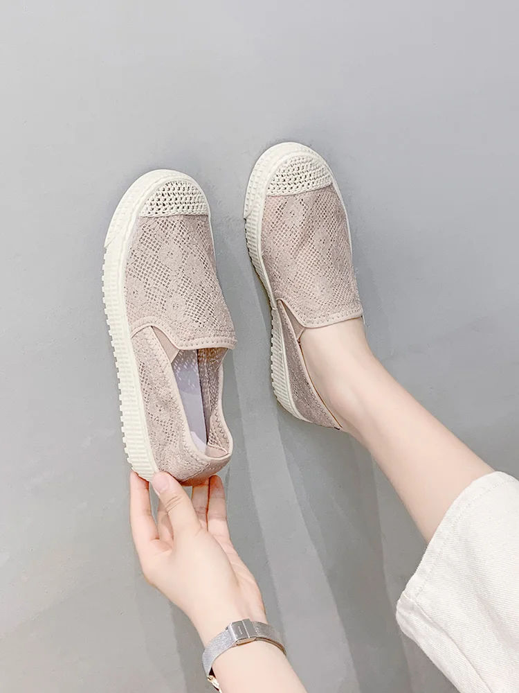

Fisherman shoes female flat summer new lazy one pedal linen breathable lace small fragrance shoes women shoes sneakers women