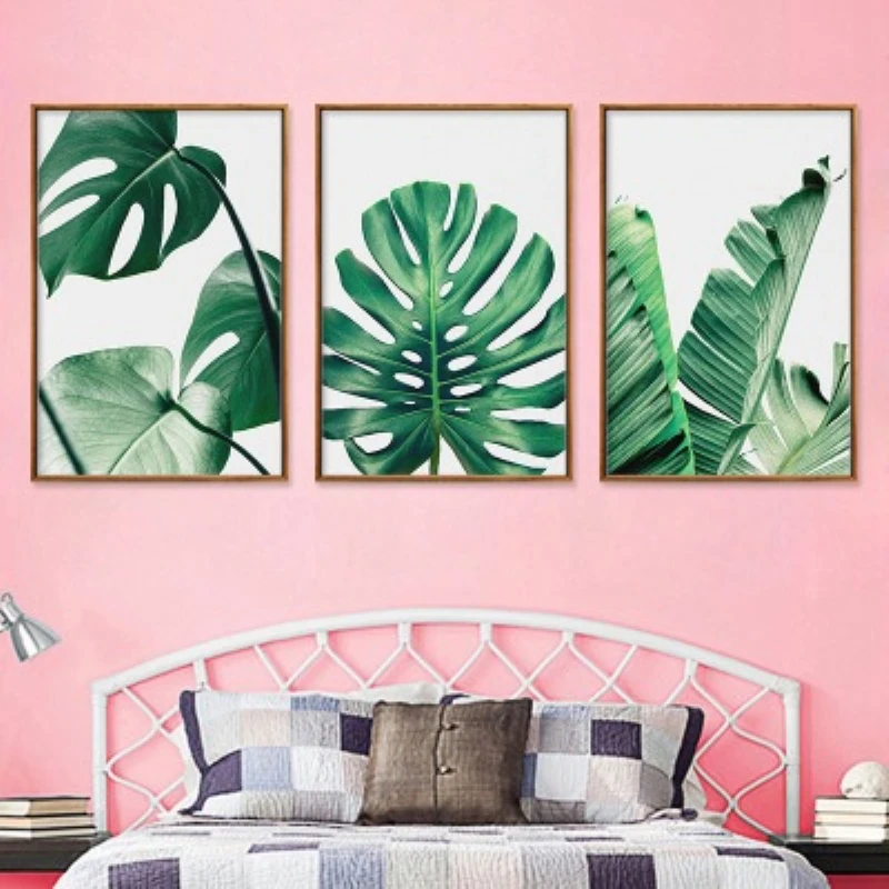 

Nordic Pastoral Green Plant Leaf Canvas Painting Wall Pictures Office Wall Art Poster Pictures For Living Room Home Decor