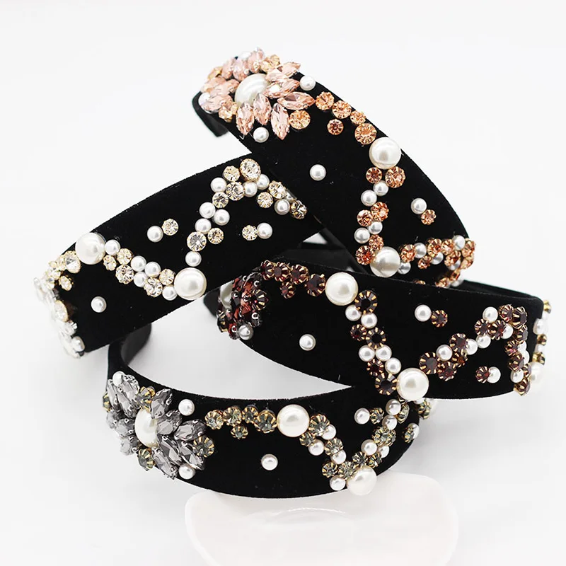

Vintage Bohemian bridal hair accessories with Metal Beads crystal Hoop for Hair with Rhinestones Hairband Hair Accessorie