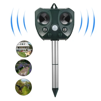 

Pest Repeller Animal Pest Mouse Repeller Outdoor Ultrasonic Solar PIR Sensor Garden Bird Cat Dog Fox Repellent Keep Animals Away