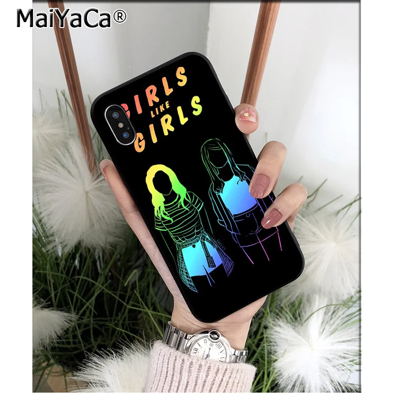 MaiYaCa девушки-бисексуалы транссексуалы с изображением ЛГБТ-радуги мягкий чехол для телефона из ТПУ для iPhone 6S 6plus 7 7plus 8 8Plus X Xs MAX 5 5S XR