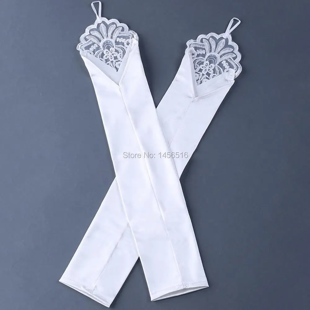 2018 В наличии пальцев аппликация белые свадебные Прихватки для мангала Свадебные аксессуары Opera Свадебные перчатки