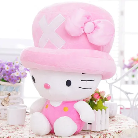 

Cute Big 1pcs 48CM Hellokitty Cat Cosplay Chopper Lovely Hello Kitty Plush Toy Soft Stuffed Aniamls Doll Pillow Kids Girls Gifts