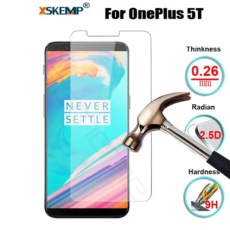 9H противоударное закаленное стекло для One Plus 5T 5 Взрывозащищенная глянцевая