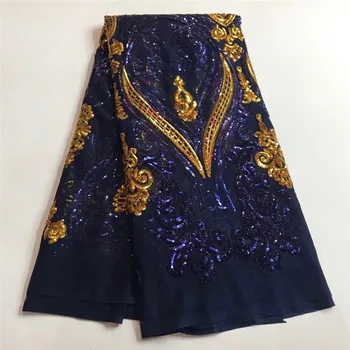 

Nigerian Lace Fabrics Best Selling Sequin Lace Fabric French Laces Fabrics High Quality Tulle French Big African sequin lace