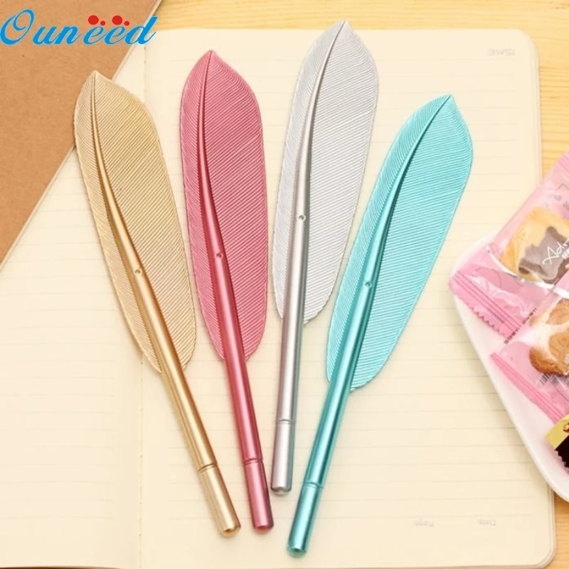 

Ouneed Happy Home 4Pcs Quill Pens New Cute Wing Feather Ballpoint Ink Pens Creative Stationery Student Gift