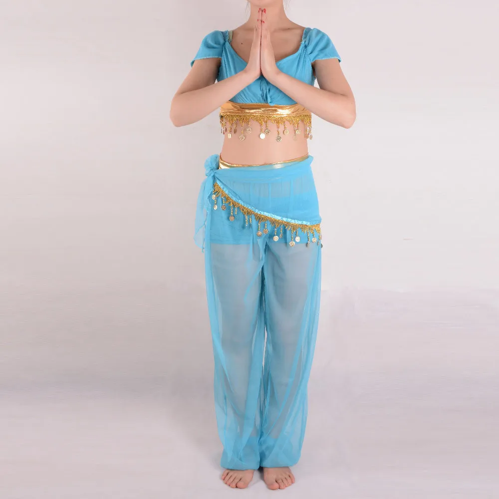 Arabian Sexy Jasmine Genie Costume Belly Dancer Aladdin Princess Fancy Dress 
