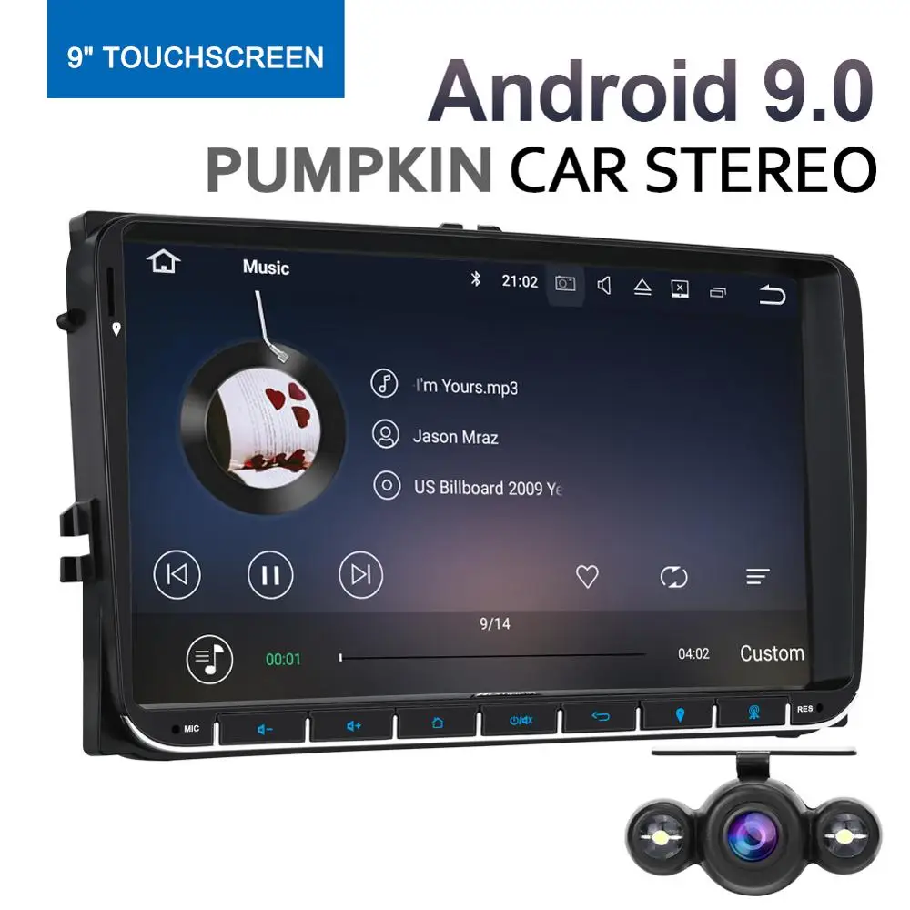 Тыква 2 din 9 &quotAndroid 0 Авторадио GPS навигация для Volkswagen/Skoda/Golf/Passat стерео аудио без DVD