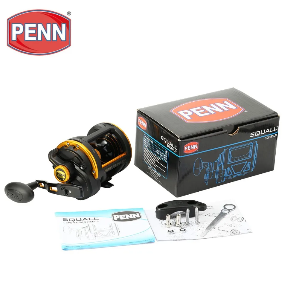 PENN бренд сжимает рычаг DRAG SQL50LD/SQL60LD baitcasing Рыболовная катушка 4 3: 1 6BB барабанное