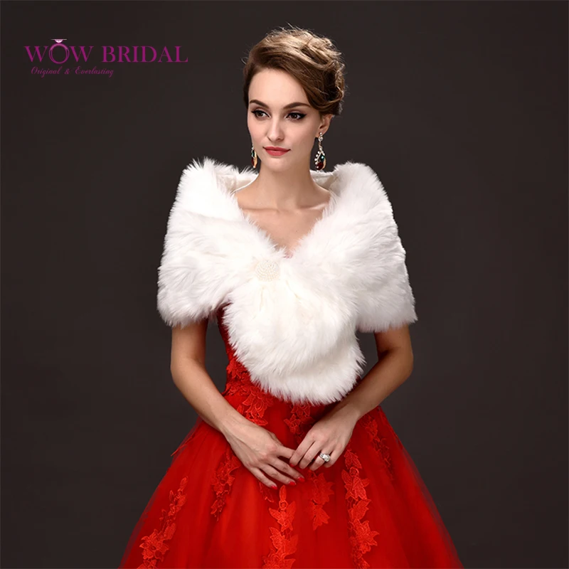 Wowbridal изящная белая свадебная куртка submission искусственный мех Кристалл Бисером Крест-Крест шаль свадебное пальто аксессуары