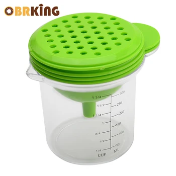 

OBRKING Manual Squeezer Juicer Manual Multifunctional Egg Water Oil Funnel Measuring Cup Kitchen Tool Garlic Lemon Orange Grater