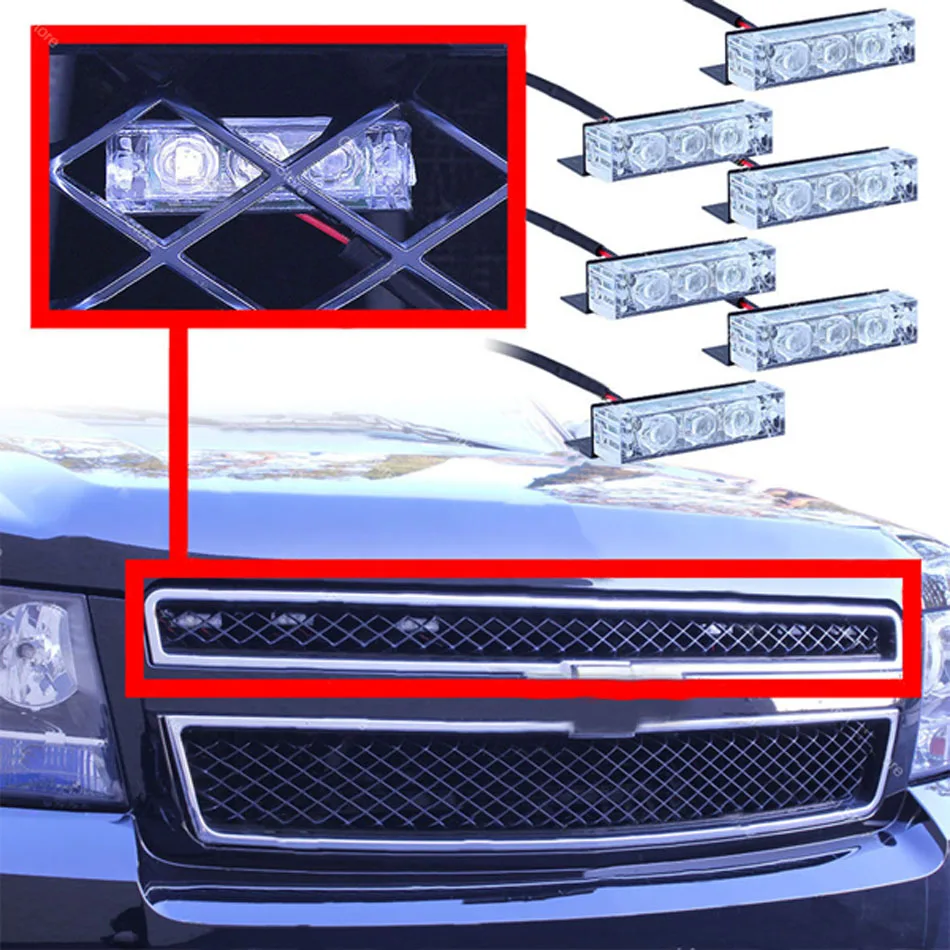

New Car Styling LED Car Police Strobe Flash Light Dash Emergency Beacon Light Bar Flashing Fog Lights Flashing Modes