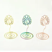 Черепаховый открытка листья дисплей канцелярские цветные металлические фото держатель металлический держатель для карт фото держатель Fotohouder Закладка-магнит держатель