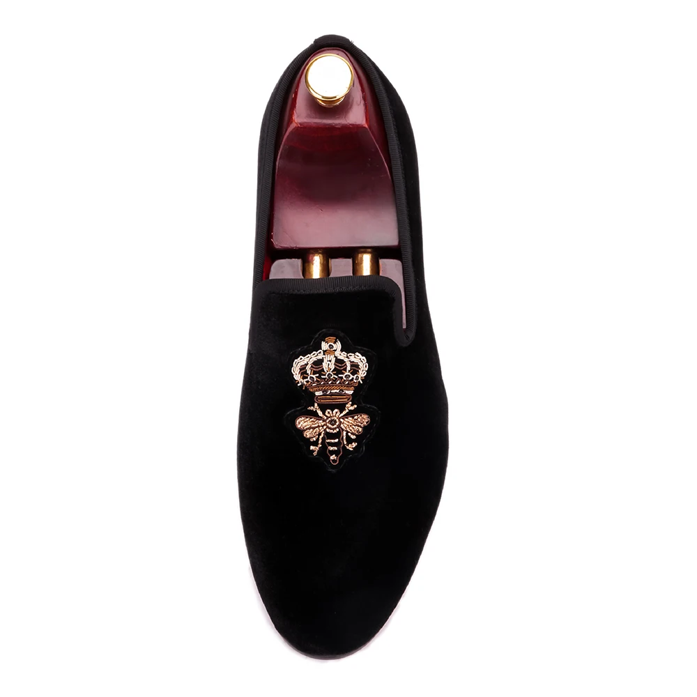 Seda Veludo Da De 4 2018 Dourado Tamanho Sapatos Dos Festa Size Apartamentos Abelhas Indiana Homens 17 Plus prata E Ouro Moda Bordados Casamento Eua Mocassins Masculino zqFwEF0n