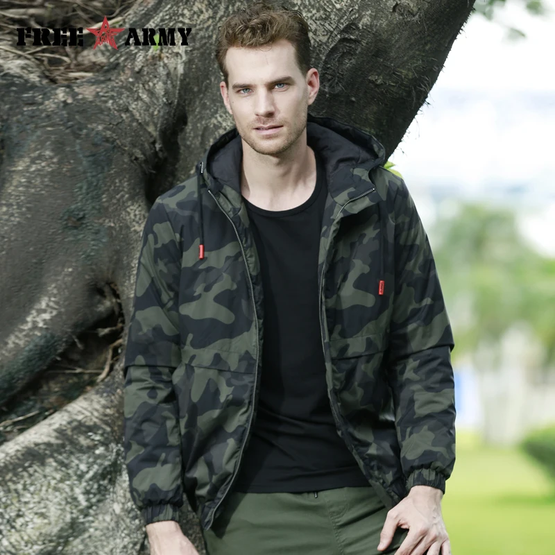 

FreeArmy Coat Jacket Winter Men New Fashion Men Clothes 2018 Padded Coats Hooded Windproof Camouflage Military Jacket Coat Male