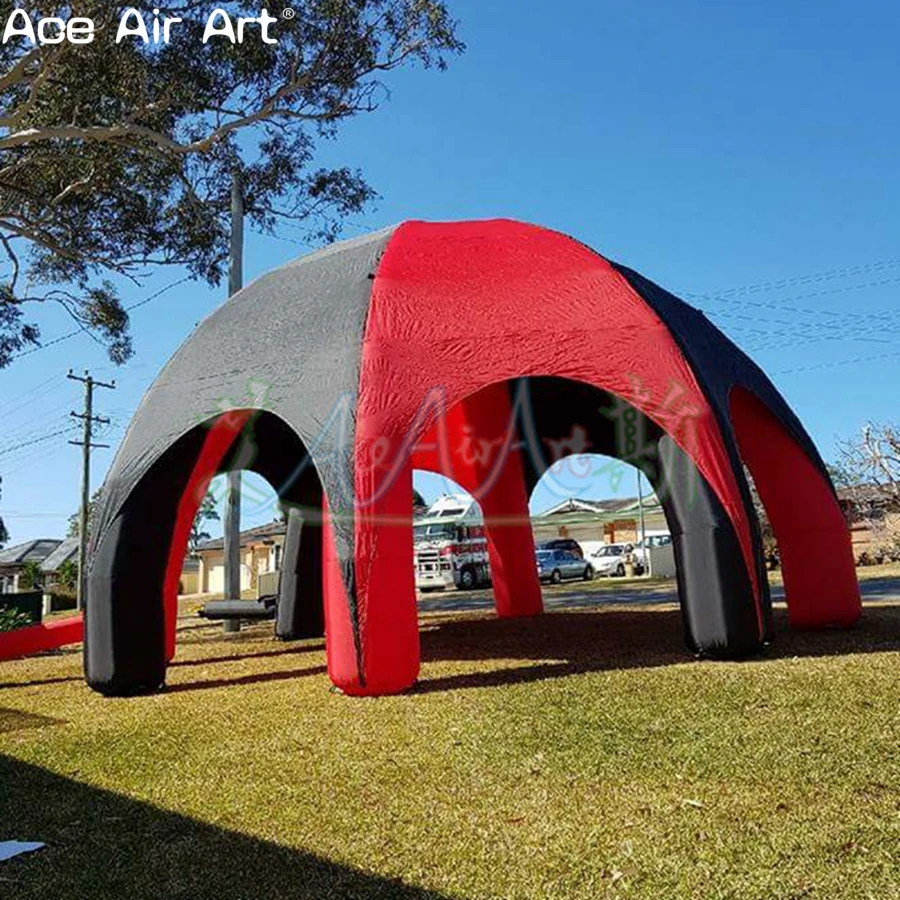

Creative 10m x5.5m H red and black color,inflatable spider dome,event party house,garage house for US.