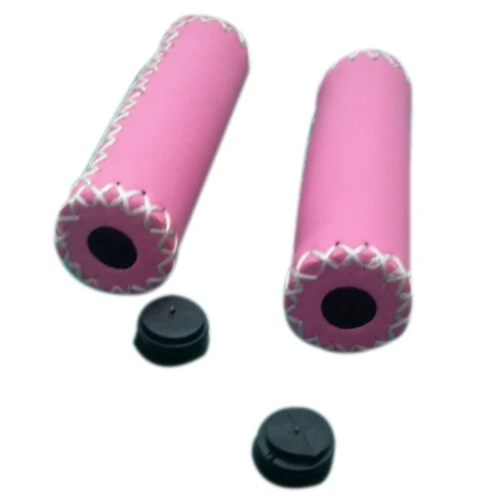 

Pair Vintage leather bicycle Grips Grips trekking handlebars Cover Colour: Pink