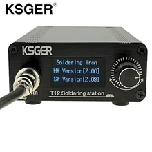 KSGER T12 паяльная станция V2.0 STM32 OLED цифровой регулятор температуры Электрический паяльник Stings T12-K B2 BC2 D24 наконечники