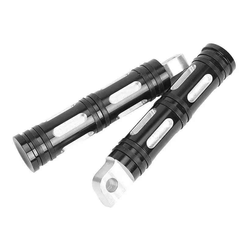 A Pair Black Slim Edge Cut Motorcycle Foot Pegs Driver Passenger Side