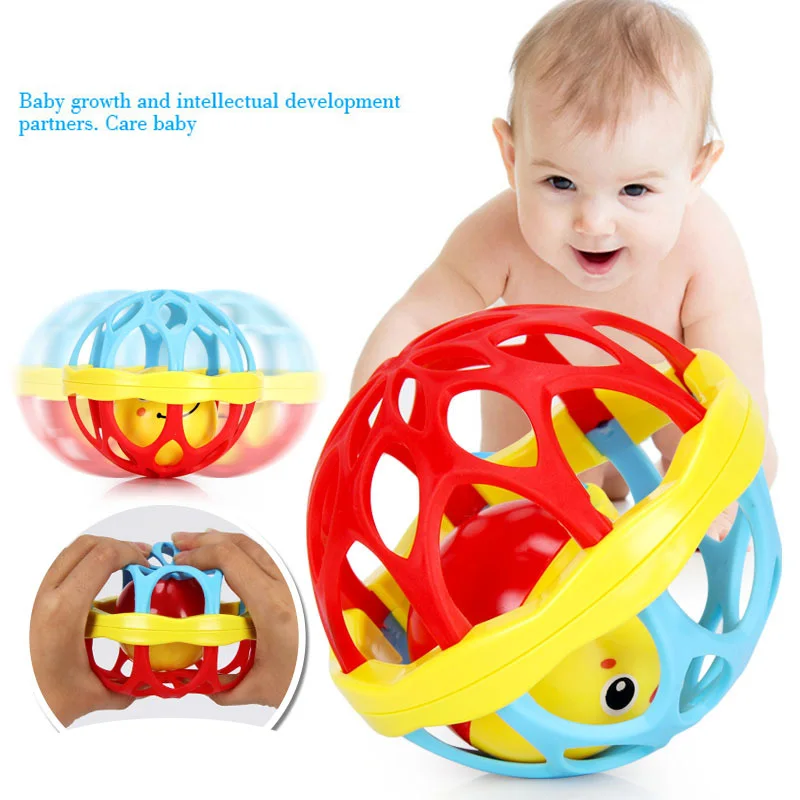 

Soft Plastic Baby Grasping Bell Ball Toys Rattles Sound Educational Rolling Balls Infant Toddler Teether Gift For BabyToy YH-17
