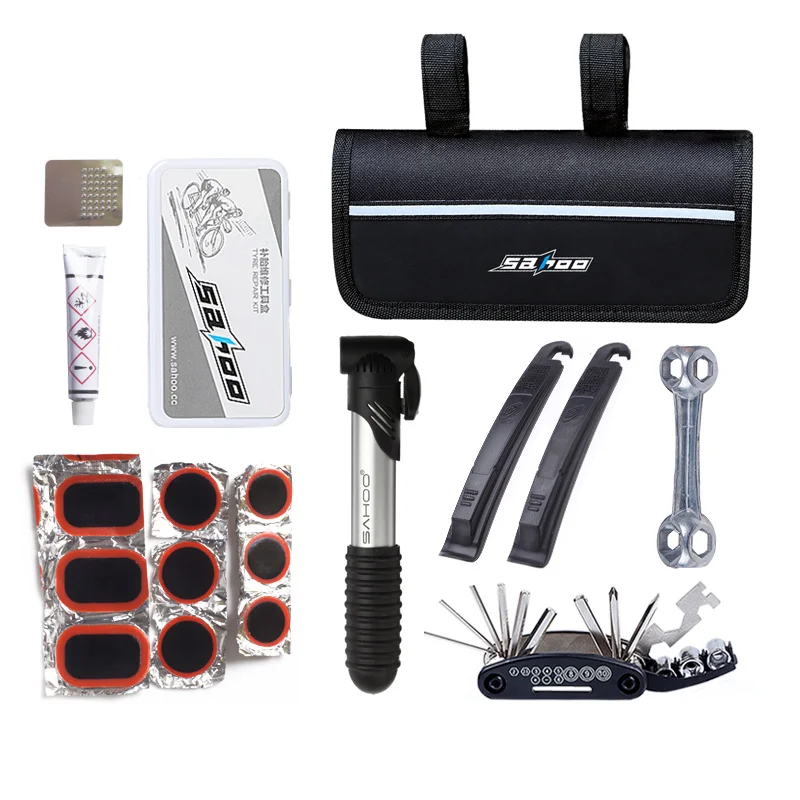 

16 In 1 Bicycle Tire Repair Kit Sets Multifunctional Mountain Road Bke Pepair Tools With Bike Pump