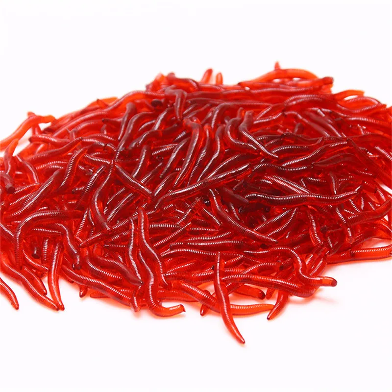 

Fishy Smell 3.5cm Red Worm Fishing Lure For Carp Fishing Earthworm Artificial Soft Bait Lifelike Silicone Baits