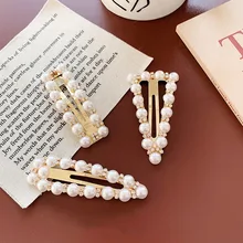 Модные стразы шпильки с жемчугом заколки для девочек шпильки для женщин геометрический зажим для волос Головные уборы Инструменты для укладки аксессуары D283