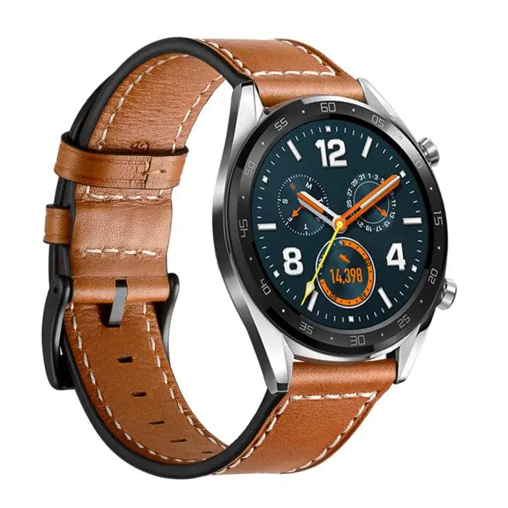 2 шт. металлический ремешок для huawei watch GT Active Honor Magic браслет из нержавеющей стали+ выпуск из натуральной кожи Смарт-часы - Цвет: 1