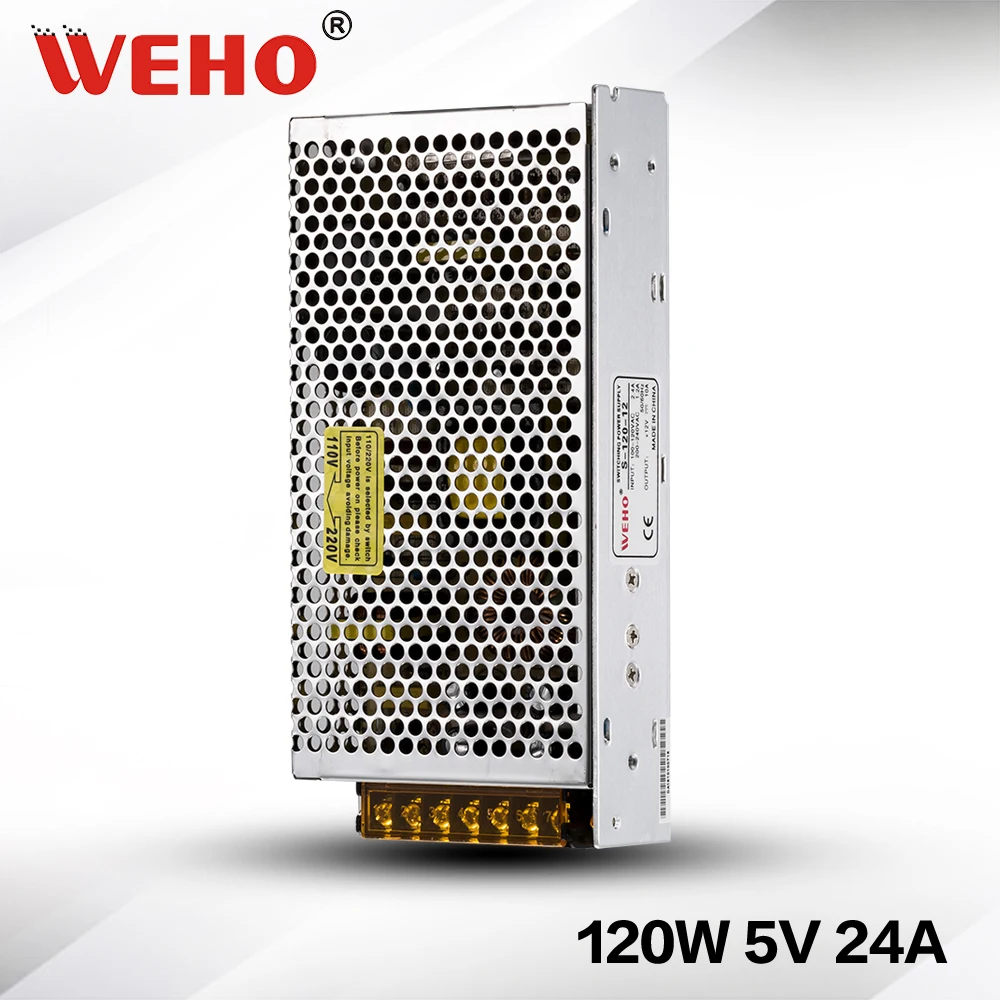 

(S-120-5) WEHO led driver smps S-120-5 power supply 24a 5v 120w s-120