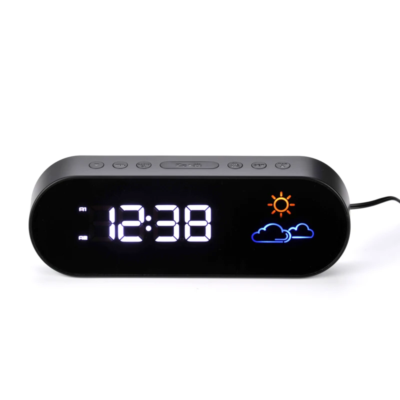 

2017 new radio alarm clock LED electronic creative color weather forecast mute digital bedside clock snooze function WITFAMILY