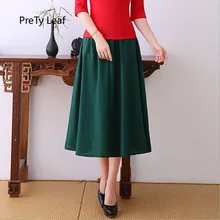 Новая Осенняя Однотонная юбка в национальном стиле