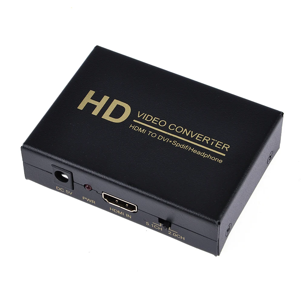 HDMI to DVI Video Converter Adapter Box 1080p Scaler 3.5mm & Coaxial Audio Out in Mobile Phone