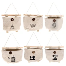 6 Estilo Nostalgia Colgante de Pared Bolsas de Almacenamiento de Rack Titular Organizador de Maquillaje Caja De Almacenamiento Organizador de La Bolsa del Bolsillo