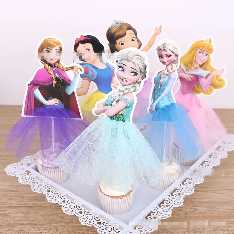 

1pcs Princess Cupcake Toppers Picks Baby Shower Girl Kids Birthday Party Decoration Supplies Cake Topper