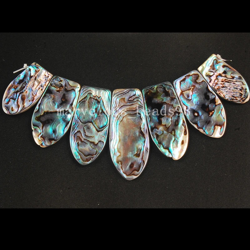 

Бесплатная доставка 8x31 ~ 20x48 мм модные ювелирные изделия Новозеландский Ablone оболочки искусства овальной кулон из бисера 7 шт MC3697