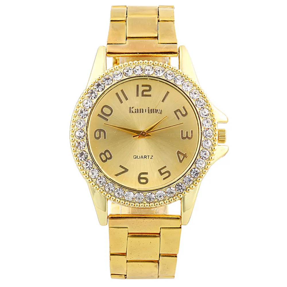 Женские и мужские кварцевые часы Montre Femme kanma наручные золотистого цвета топ бренд