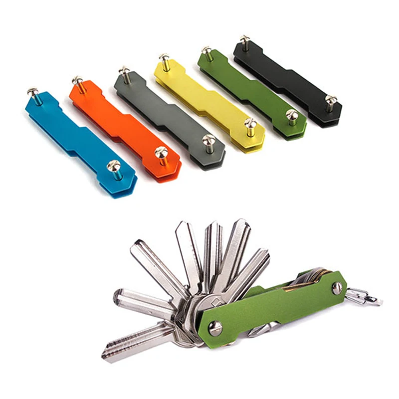 EDC Acrylic Key Holder Organizer Clip Folder Keyring Keychain Case Pocket Clip 