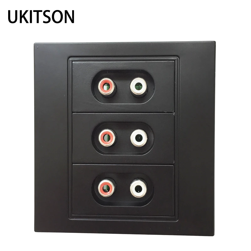 Black Color 3 Ports Audio Wall Panel pic 1