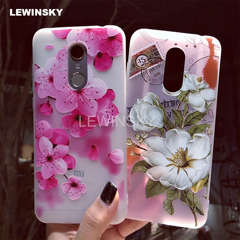 Case For Xiaomi Redmi 5 Plus S2 6A Note 4x 4 5 Pro 5A Prime MI 8 SE 6 6X MIX 2 2S A1 A2 3D relief Flower TPU Soft silicone Case