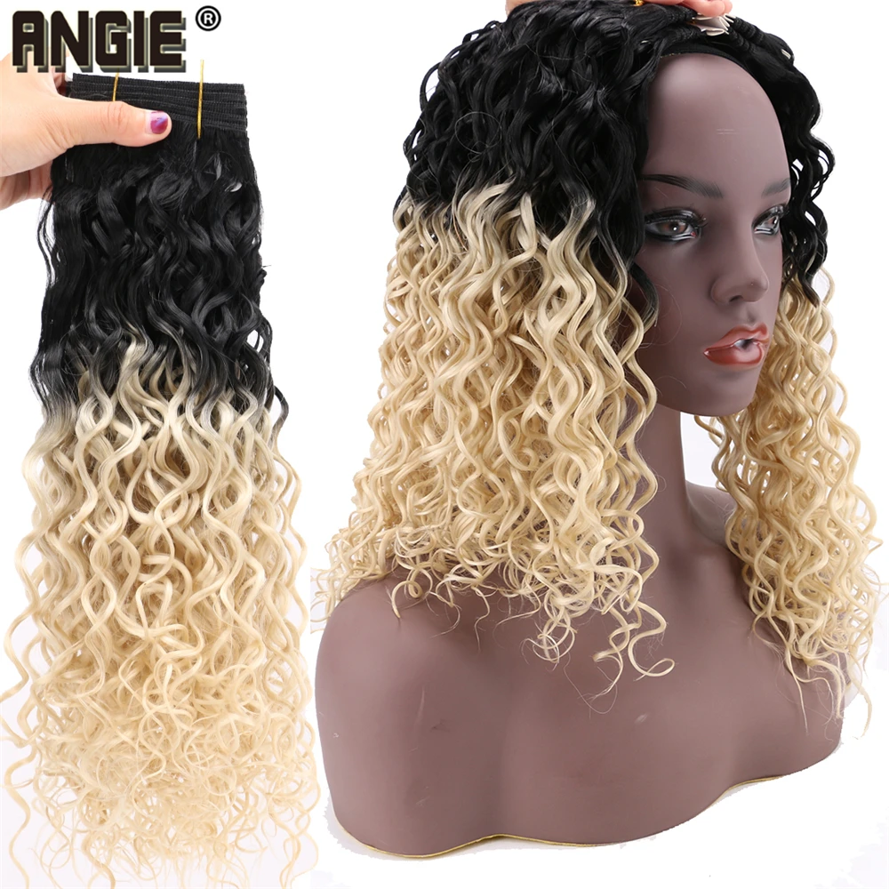 

Angie 100 Gram/Pcs Ombre Color Synthetic Hair Bundles ombre color T1B/613 Water Curly Wave Hair Extensions