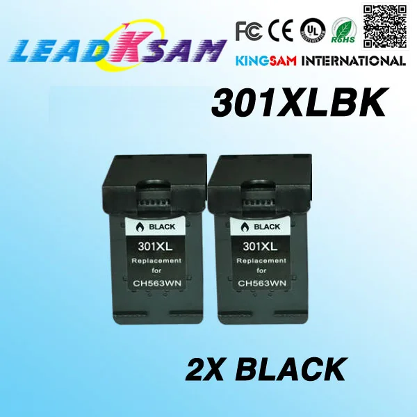 2PCS black ink cartridge compatible For HP301 301xl 301 2510 3510 D1010