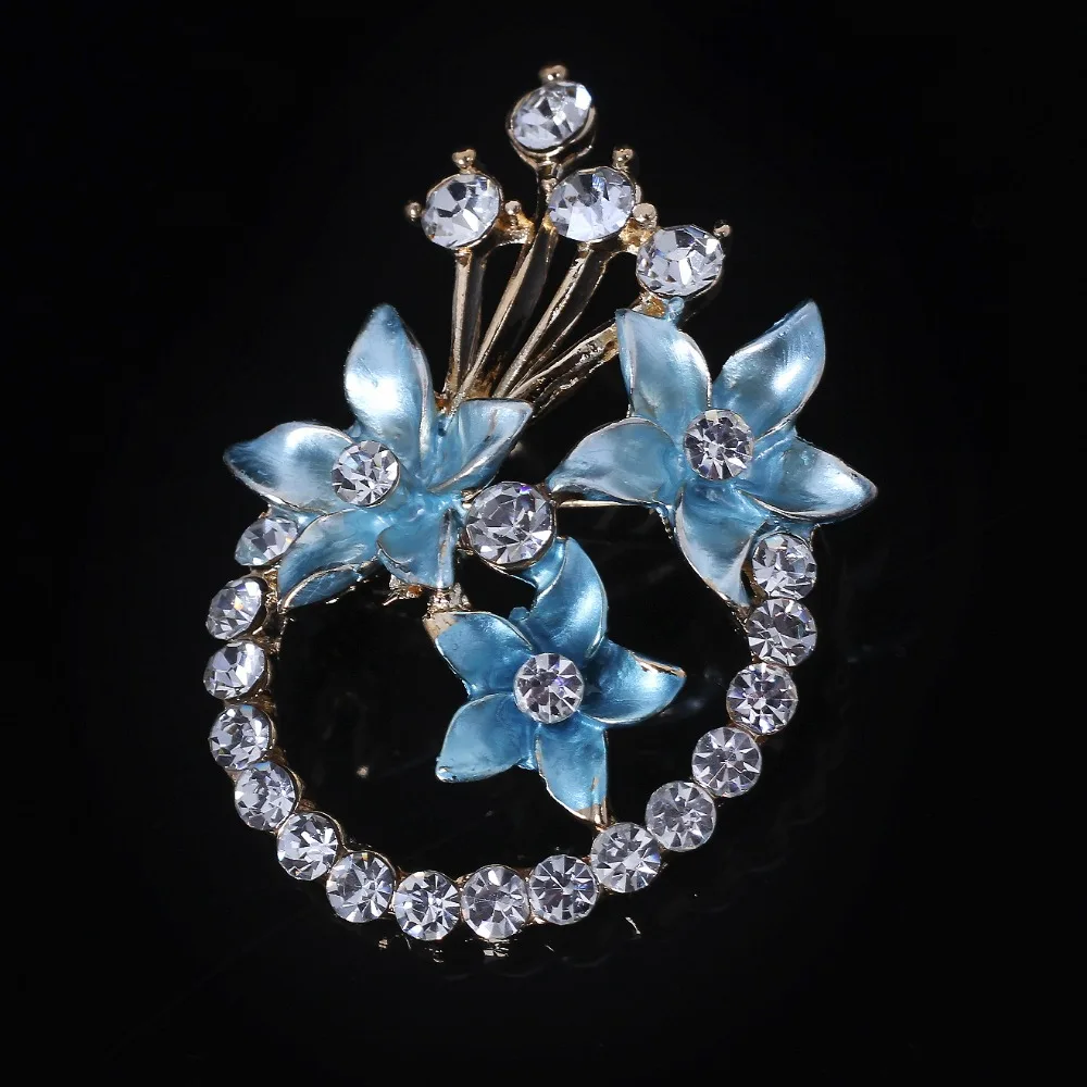 Popular Three Flowers Brooches Luxurious Flowers Broches For Womans