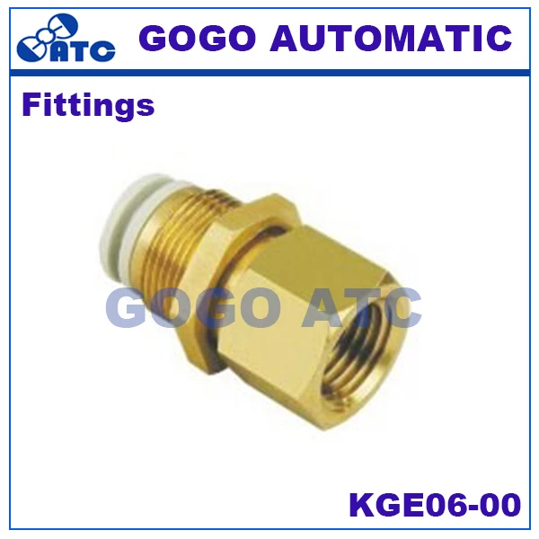 SMC type High quality fittings KGE06 00 O.D 6mm thread bulkhead union