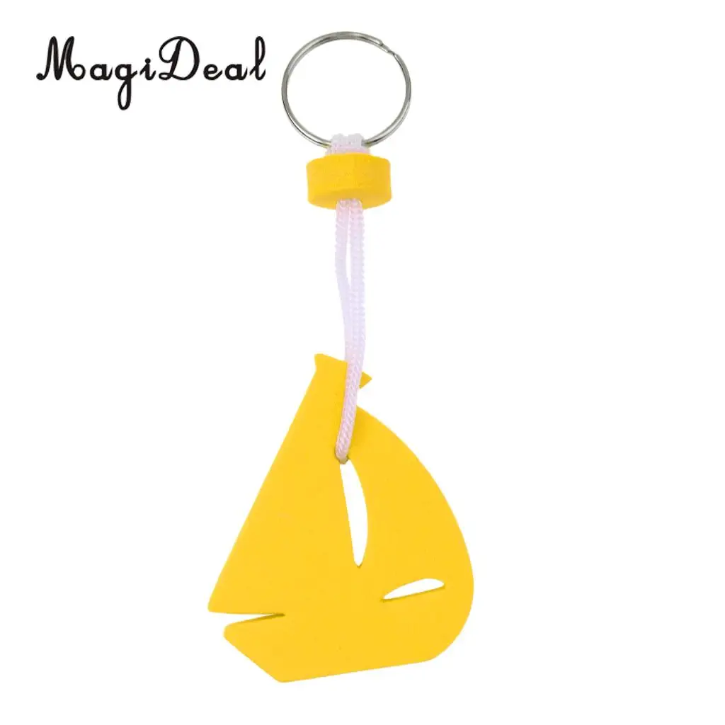 MagiDeal Yachting Boating Floating Key Chain Key Ring Keyring - Sailing Boat Orange/Yellow/Red