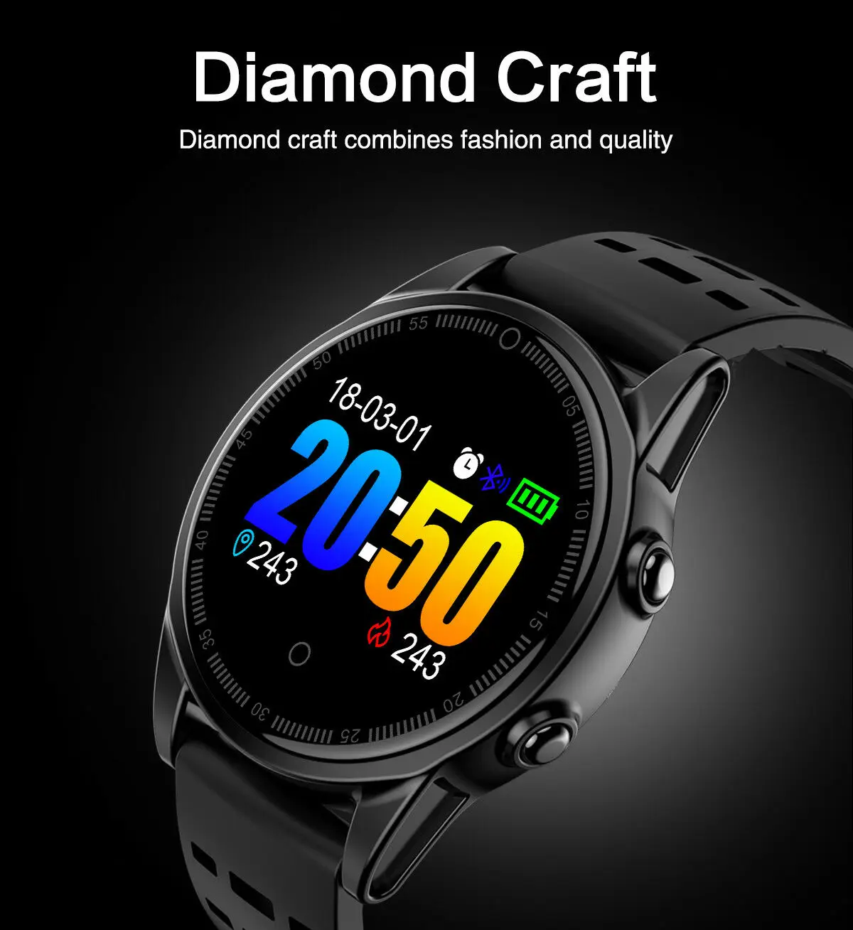 R13 Smart Watch Men 2.5D IPS Screen Waterproof Heart Rate Monitor Blood Pressure Sport Fitness Smartwatch Wristband Fashion