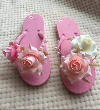 

HAHA FLOWER New flat sandals summer handmade DIY beach flip flps